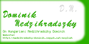 dominik medzihradszky business card